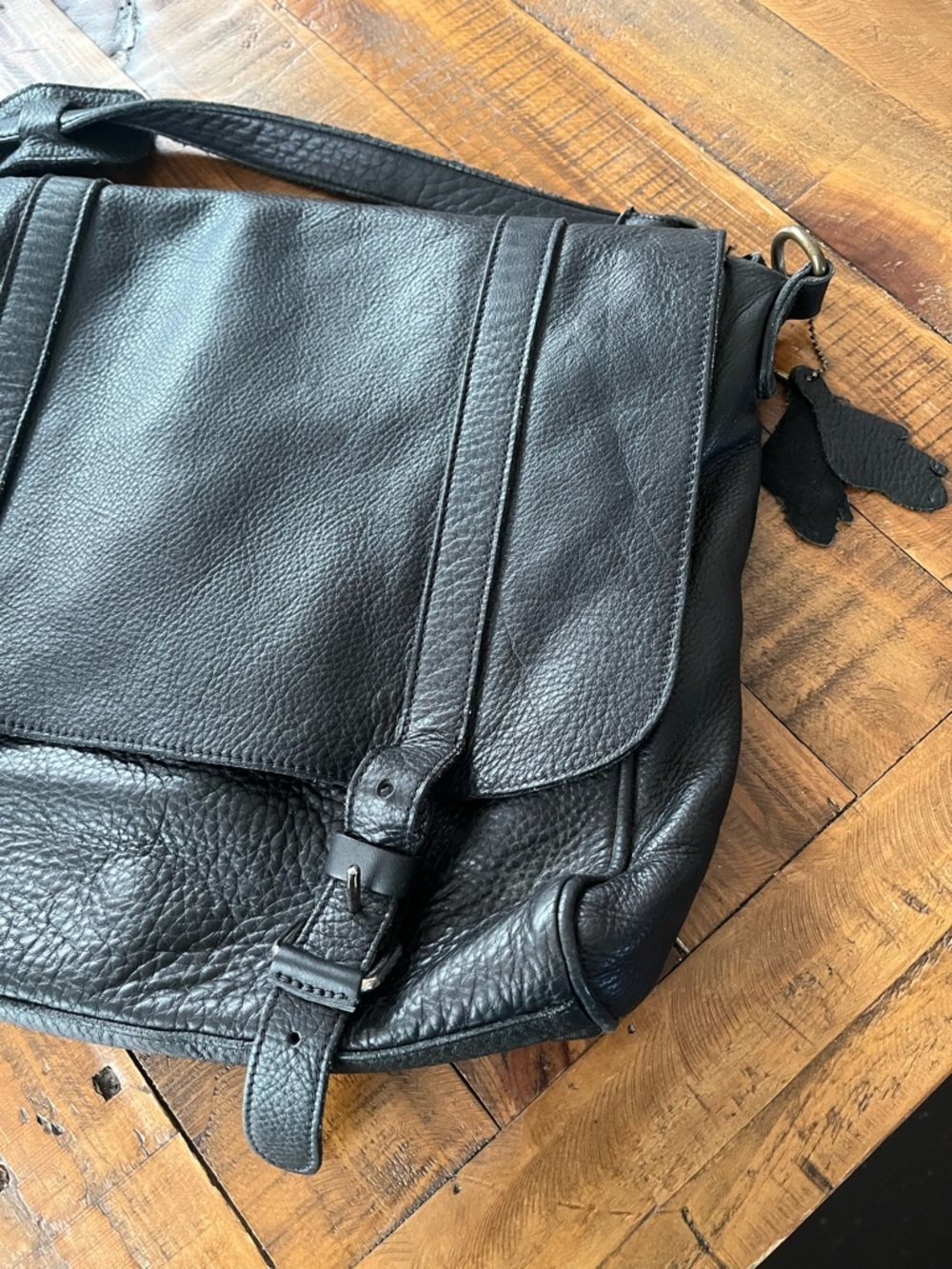 Roots Modern Satchel Cervino Soft Pebbled Leather Black Laptop $448 Briefcase - Picture 9 of 16